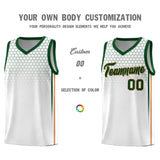Custom White Personalized Honeycomb Pattern Sports Uniform Basketball Jersey