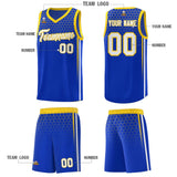 Custom Royal Personalized Honeycomb Pattern Sports Uniform Basketball Jersey