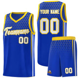Custom Royal Personalized Honeycomb Pattern Sports Uniform Basketball Jersey
