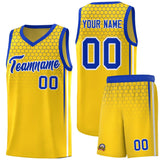 Custom Gold Personalized Honeycomb Pattern Sports Uniform Basketball Jersey