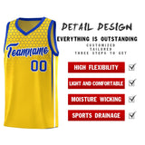 Custom Gold Personalized Honeycomb Pattern Sports Uniform Basketball Jersey