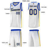 Custom White Personalized Honeycomb Pattern Sports Uniform Basketball Jersey