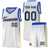 Custom White Personalized Honeycomb Pattern Sports Uniform Basketball Jersey