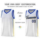 Custom White Personalized Honeycomb Pattern Sports Uniform Basketball Jersey