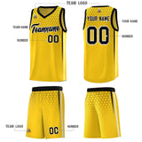 Custom Gold Personalized Honeycomb Pattern Sports Uniform Basketball Jersey