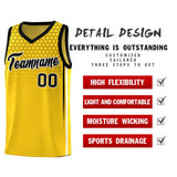 Custom Gold Personalized Honeycomb Pattern Sports Uniform Basketball Jersey