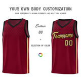 Custom Crimson Personalized Honeycomb Pattern Sports Uniform Basketball Jersey