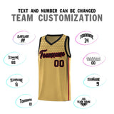 Custom Old Gold Personalized Honeycomb Pattern Sports Uniform Basketball Jersey