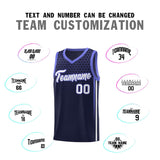 Custom Navy Personalized Honeycomb Pattern Sports Uniform Basketball Jersey