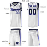 Custom White Personalized Honeycomb Pattern Sports Uniform Basketball Jersey
