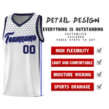 Custom White Personalized Honeycomb Pattern Sports Uniform Basketball Jersey