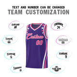 Custom Purple Shoulders Star Pattern Side Color Block Sports Uniform Basketball Jersey