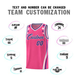 Custom Pink Shoulders Star Pattern Side Color Block Sports Uniform Basketball Jersey