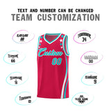 Custom Red Shoulders Star Pattern Side Color Block Sports Uniform Basketball Jersey