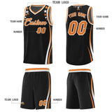 Custom Black Shoulders Star Pattern Side Color Block Sports Uniform Basketball Jersey