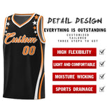 Custom Black Shoulders Star Pattern Side Color Block Sports Uniform Basketball Jersey