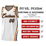 Custom White Shoulders Star Pattern Side Color Block Sports Uniform Basketball Jersey