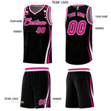 Custom Black Shoulders Star Pattern Side Color Block Sports Uniform Basketball Jersey