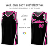 Custom Black Shoulders Star Pattern Side Color Block Sports Uniform Basketball Jersey