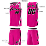 Custom Red Shoulders Star Pattern Side Color Block Sports Uniform Basketball Jersey