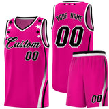 Custom Red Shoulders Star Pattern Side Color Block Sports Uniform Basketball Jersey