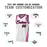 Custom White Shoulders Star Pattern Side Color Block Sports Uniform Basketball Jersey