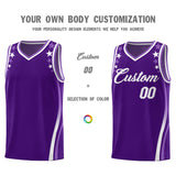 Custom Purple Shoulders Star Pattern Side Color Block Sports Uniform Basketball Jersey