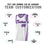 Custom White Shoulders Star Pattern Side Color Block Sports Uniform Basketball Jersey