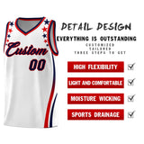 Custom White Shoulders Star Pattern Side Color Block Sports Uniform Basketball Jersey