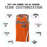 Custom Orange Shoulders Star Pattern Side Color Block Sports Uniform Basketball Jersey