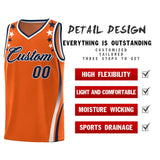 Custom Orange Shoulders Star Pattern Side Color Block Sports Uniform Basketball Jersey