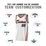 Custom White Shoulders Star Pattern Side Color Block Sports Uniform Basketball Jersey