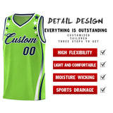 Custom Neon Green Shoulders Star Pattern Side Color Block Sports Uniform Basketball Jersey