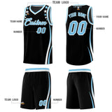 Custom Black Shoulders Star Pattern Side Color Block Sports Uniform Basketball Jersey