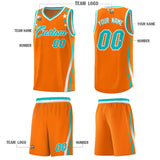 Custom Orange Shoulders Star Pattern Side Color Block Sports Uniform Basketball Jersey