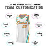 Custom White Shoulders Star Pattern Side Color Block Sports Uniform Basketball Jersey