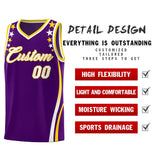 Custom Purple Shoulders Star Pattern Side Color Block Sports Uniform Basketball Jersey
