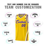 Custom Gold Shoulders Star Pattern Side Color Block Sports Uniform Basketball Jersey