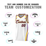 Custom White Shoulders Star Pattern Side Color Block Sports Uniform Basketball Jersey