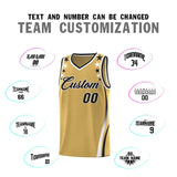 Custom Old Gold Shoulders Star Pattern Side Color Block Sports Uniform Basketball Jersey