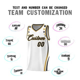 Custom White Shoulders Star Pattern Side Color Block Sports Uniform Basketball Jersey