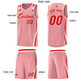 Custom Pink Shoulders Star Pattern Side Color Block Sports Uniform Basketball Jersey