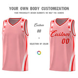 Custom Pink Shoulders Star Pattern Side Color Block Sports Uniform Basketball Jersey