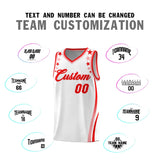 Custom White Shoulders Star Pattern Side Color Block Sports Uniform Basketball Jersey