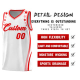 Custom White Shoulders Star Pattern Side Color Block Sports Uniform Basketball Jersey