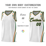 Custom White Shoulders Star Pattern Side Color Block Sports Uniform Basketball Jersey