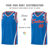 Custom Royal Shoulders Star Pattern Side Color Block Sports Uniform Basketball Jersey