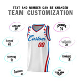 Custom White Shoulders Star Pattern Side Color Block Sports Uniform Basketball Jersey