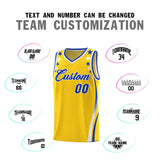 Custom Gold Shoulders Star Pattern Side Color Block Sports Uniform Basketball Jersey