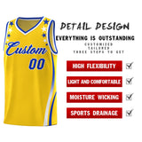 Custom Gold Shoulders Star Pattern Side Color Block Sports Uniform Basketball Jersey